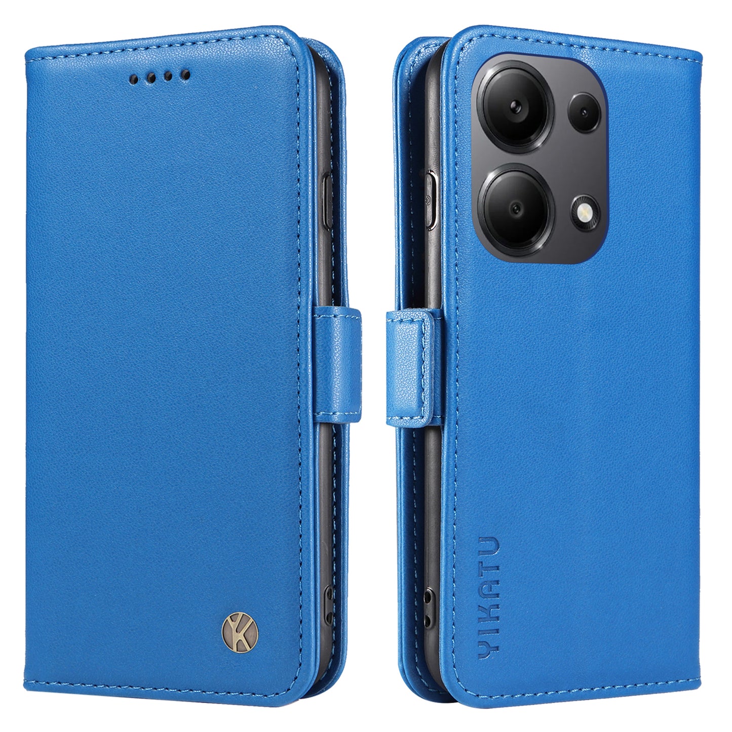 YIKATU YK-003 For Xiaomi Redmi Note 13 Pro 4G / Poco M6 Pro 4G Phone Case Stand Magnetic Protect Cover - Sky Blue