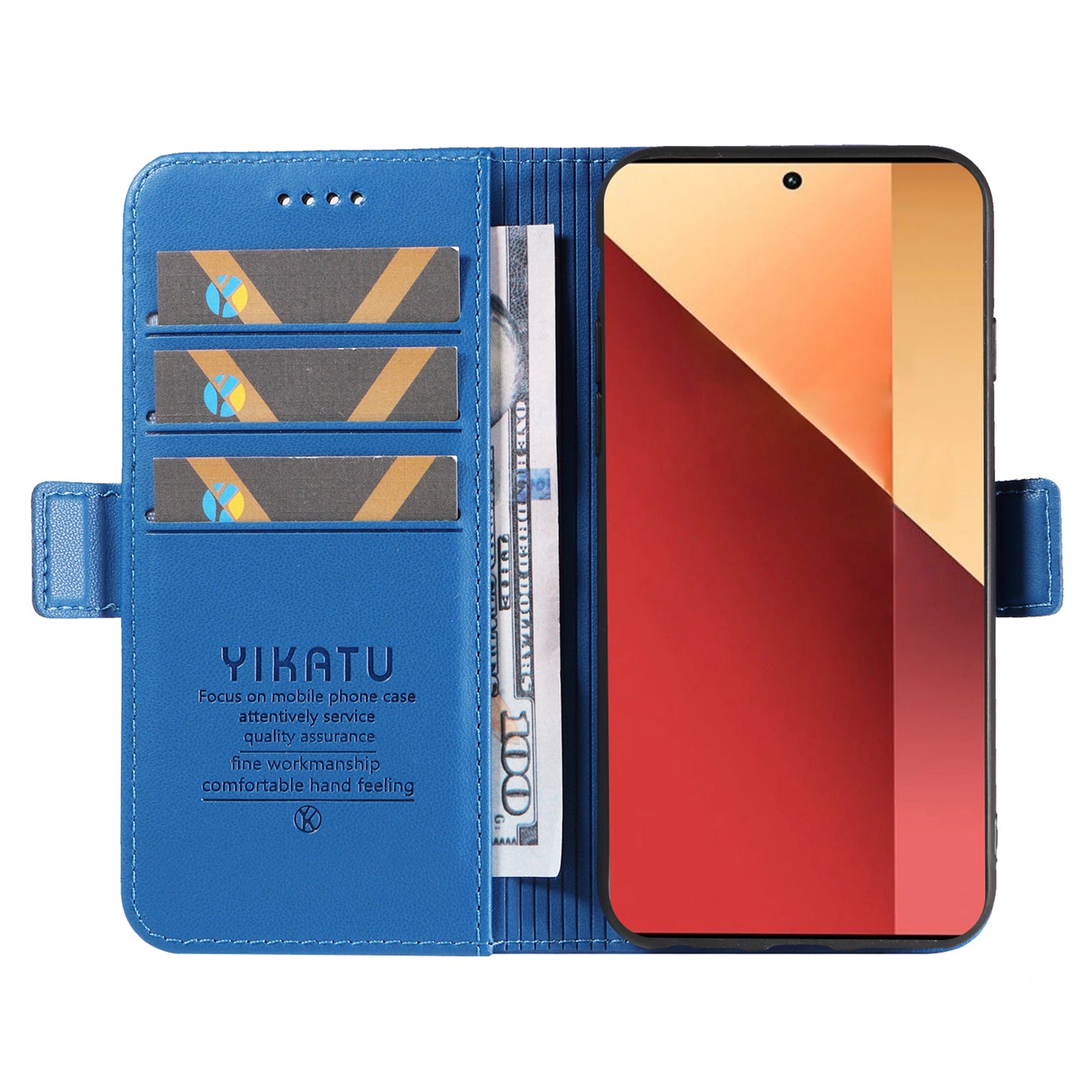 YIKATU YK-003 For Xiaomi Redmi Note 13 Pro 4G / Poco M6 Pro 4G Phone Case Stand Magnetic Protect Cover - Sky Blue