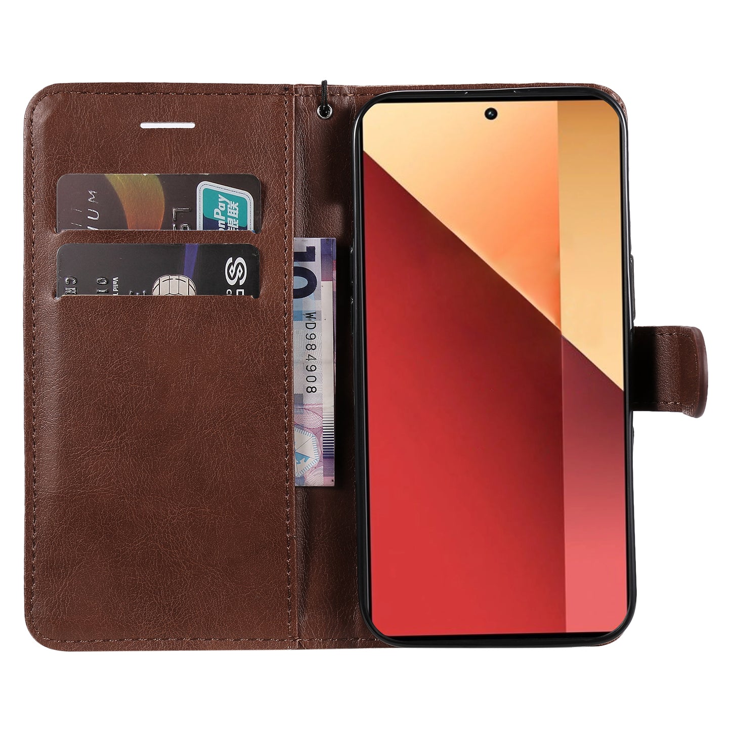 KT Leather Series-2 for Xiaomi Redmi Note 13 Pro 4G / Poco M6 Pro 4G Case Solid Color Leather Phone Shell - Brown