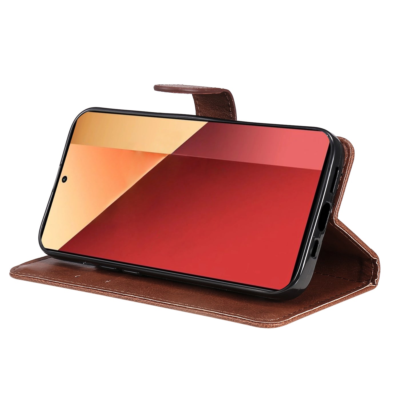 KT Leather Series-2 for Xiaomi Redmi Note 13 Pro 4G / Poco M6 Pro 4G Case Solid Color Leather Phone Shell - Brown