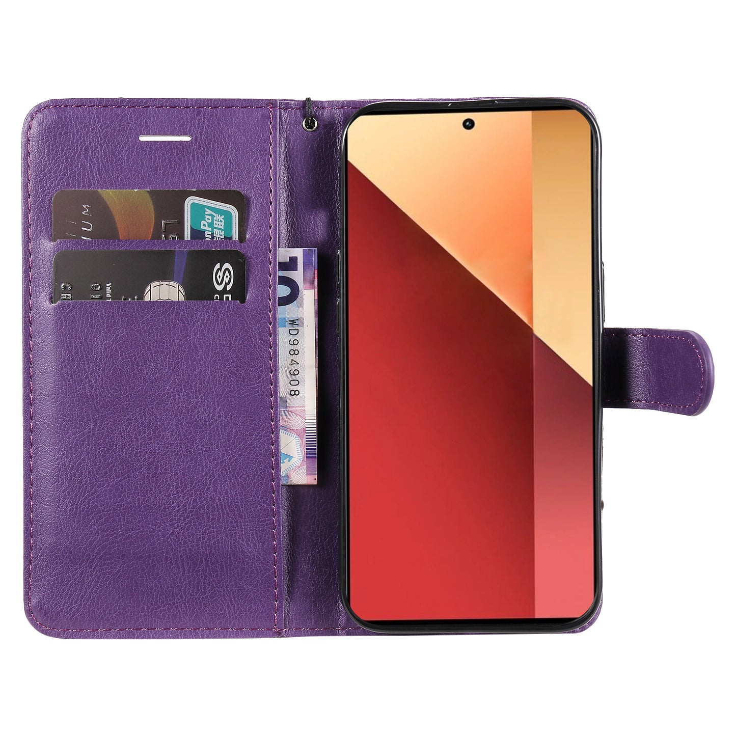 KT Leather Series-2 for Xiaomi Redmi Note 13 Pro 4G / Poco M6 Pro 4G Case Solid Color Leather Phone Shell - Purple