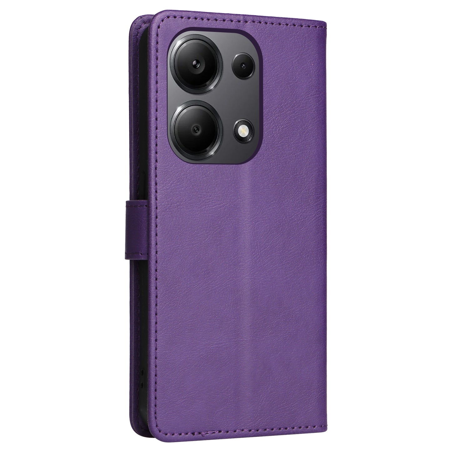 KT Leather Series-2 for Xiaomi Redmi Note 13 Pro 4G / Poco M6 Pro 4G Case Solid Color Leather Phone Shell - Purple