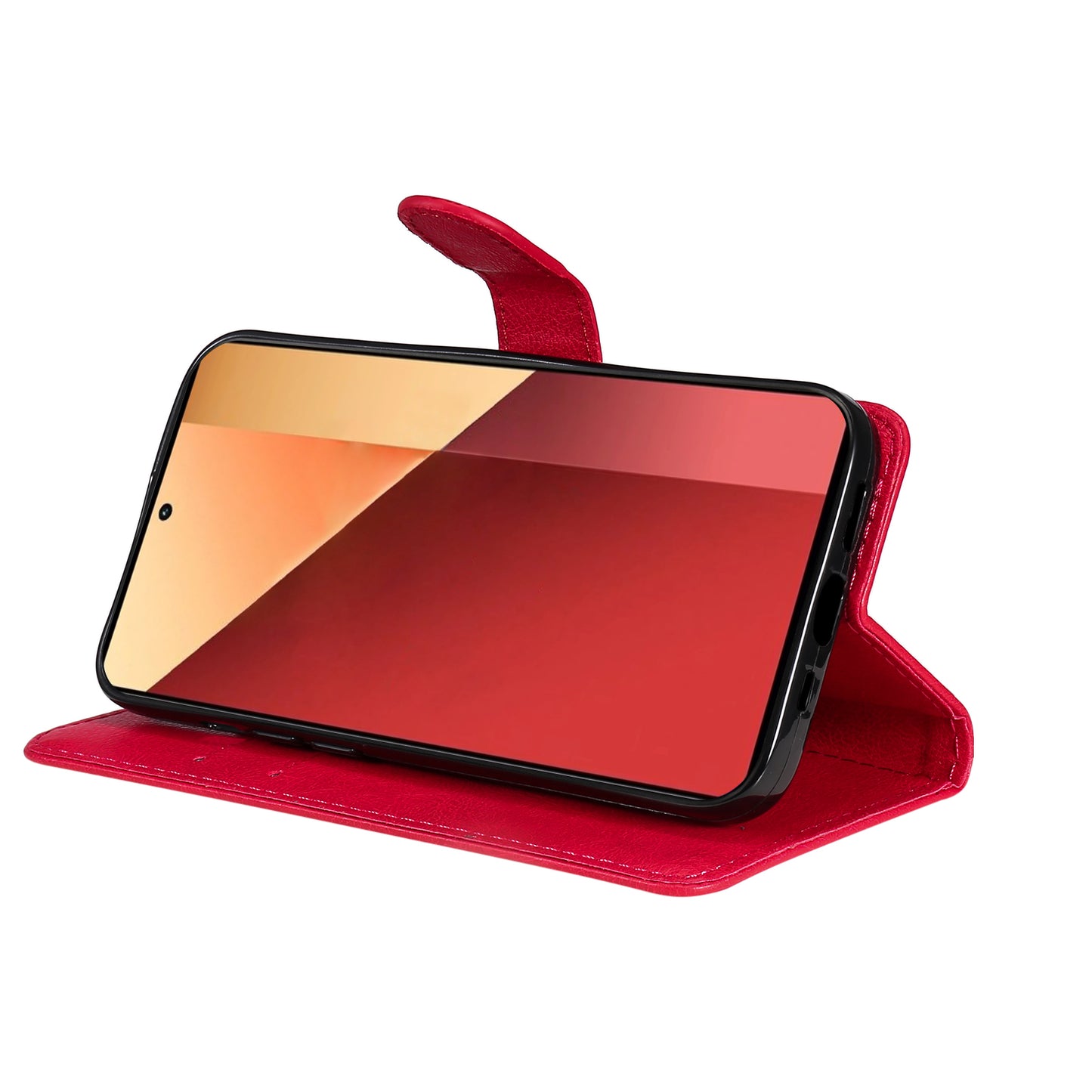 KT Leather Series-2 for Xiaomi Redmi Note 13 Pro 4G / Poco M6 Pro 4G Case Solid Color Leather Phone Shell - Red
