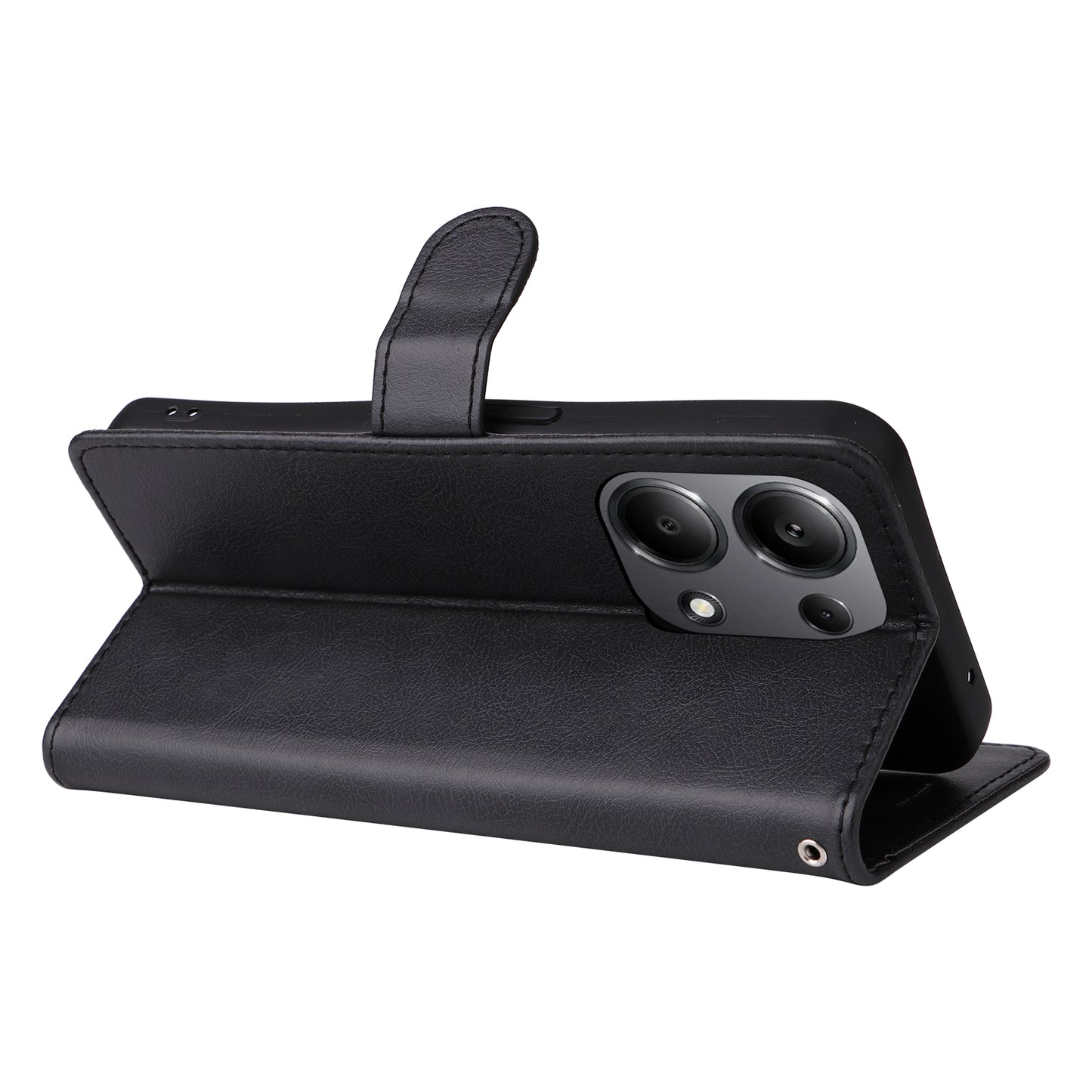 KT Leather Series-2 for Xiaomi Redmi Note 13 Pro 4G / Poco M6 Pro 4G Case Solid Color Leather Phone Shell - Black