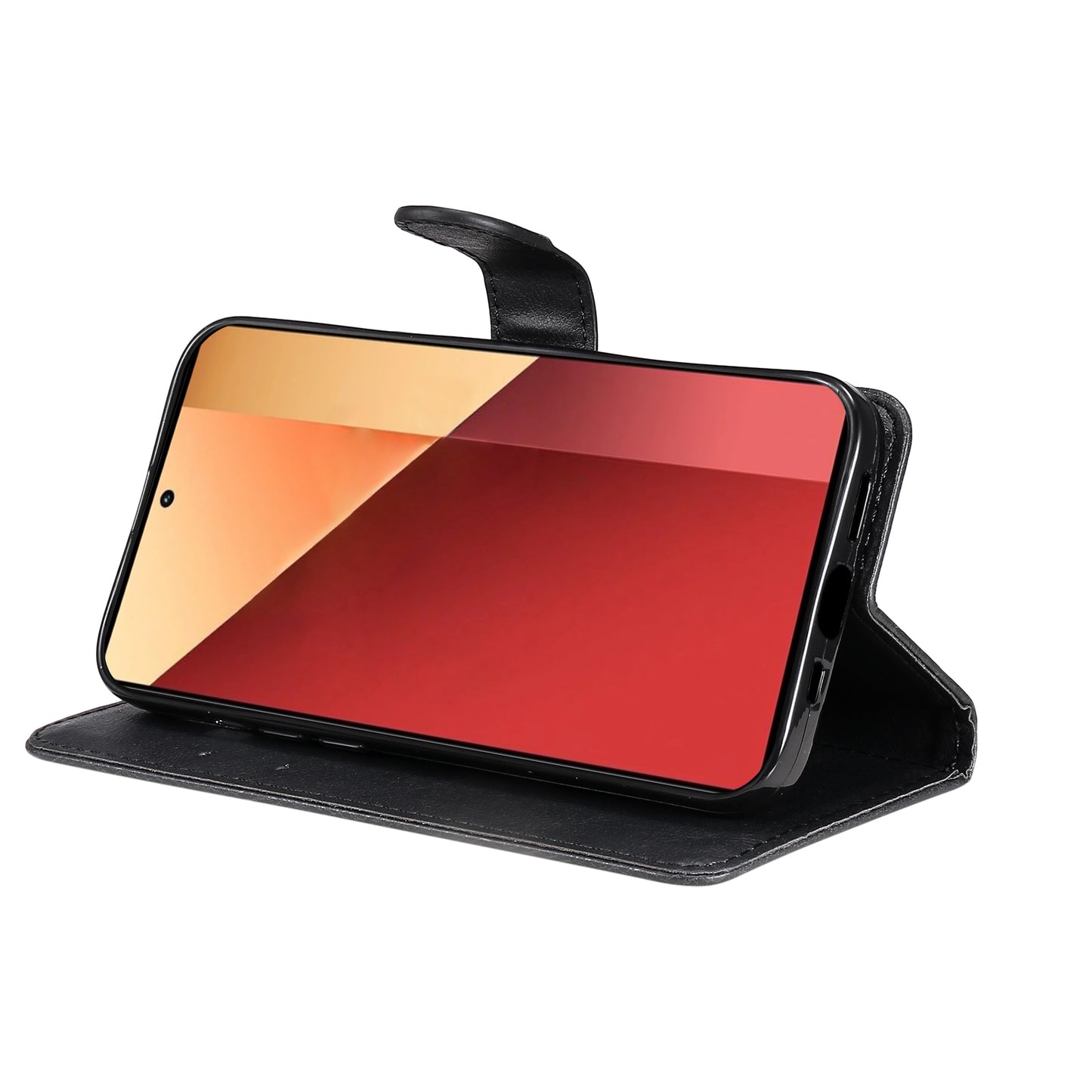 KT Leather Series-2 for Xiaomi Redmi Note 13 Pro 4G / Poco M6 Pro 4G Case Solid Color Leather Phone Shell - Black