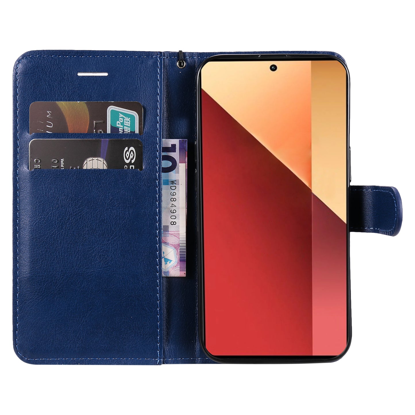 KT Leather Series-2 for Xiaomi Redmi Note 13 Pro 4G / Poco M6 Pro 4G Case Solid Color Leather Phone Shell - Blue