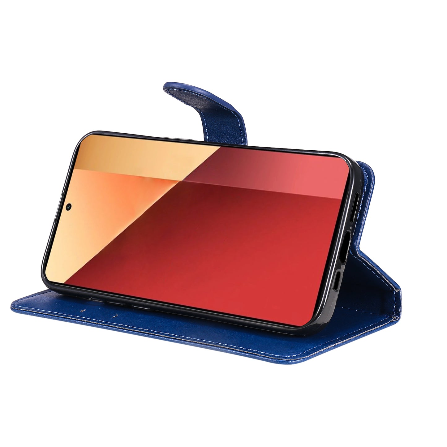 KT Leather Series-2 for Xiaomi Redmi Note 13 Pro 4G / Poco M6 Pro 4G Case Solid Color Leather Phone Shell - Blue