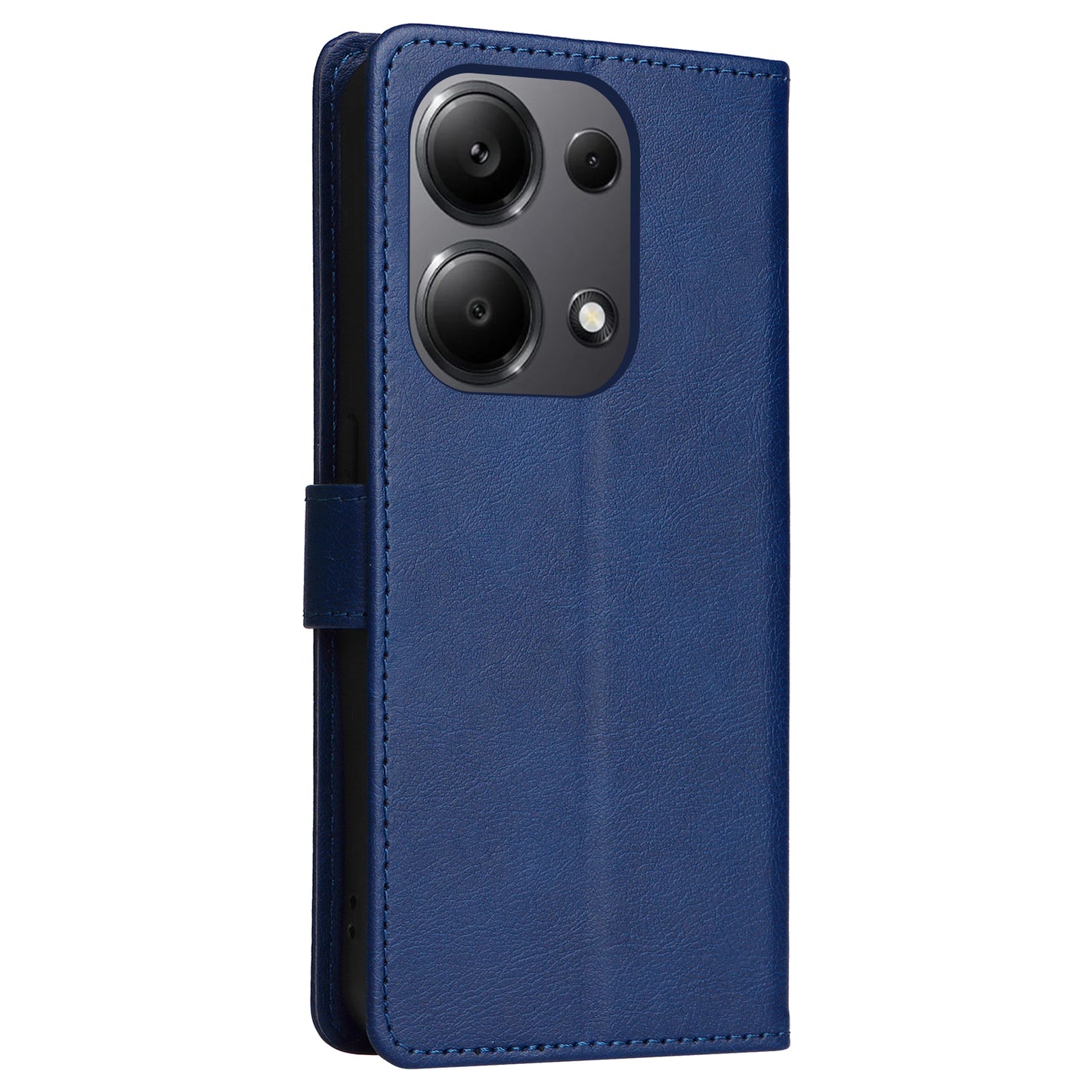 KT Leather Series-2 for Xiaomi Redmi Note 13 Pro 4G / Poco M6 Pro 4G Case Solid Color Leather Phone Shell - Blue