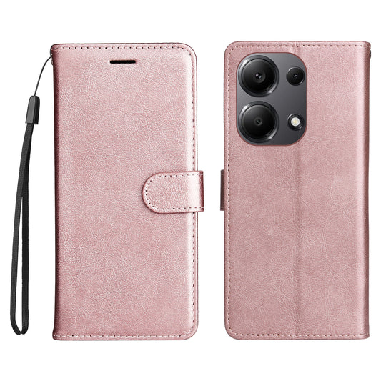 KT Leather Series-2 for Xiaomi Redmi Note 13 Pro 4G / Poco M6 Pro 4G Case Solid Color Leather Phone Shell - Rose Gold
