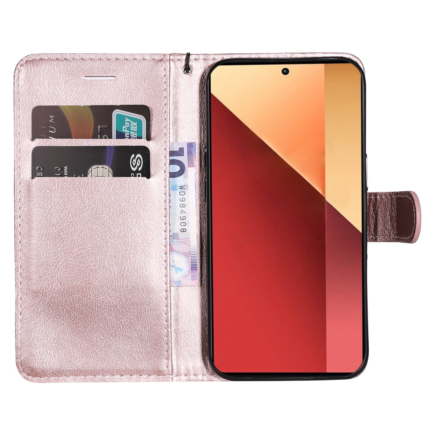 KT Leather Series-2 for Xiaomi Redmi Note 13 Pro 4G / Poco M6 Pro 4G Case Solid Color Leather Phone Shell - Rose Gold