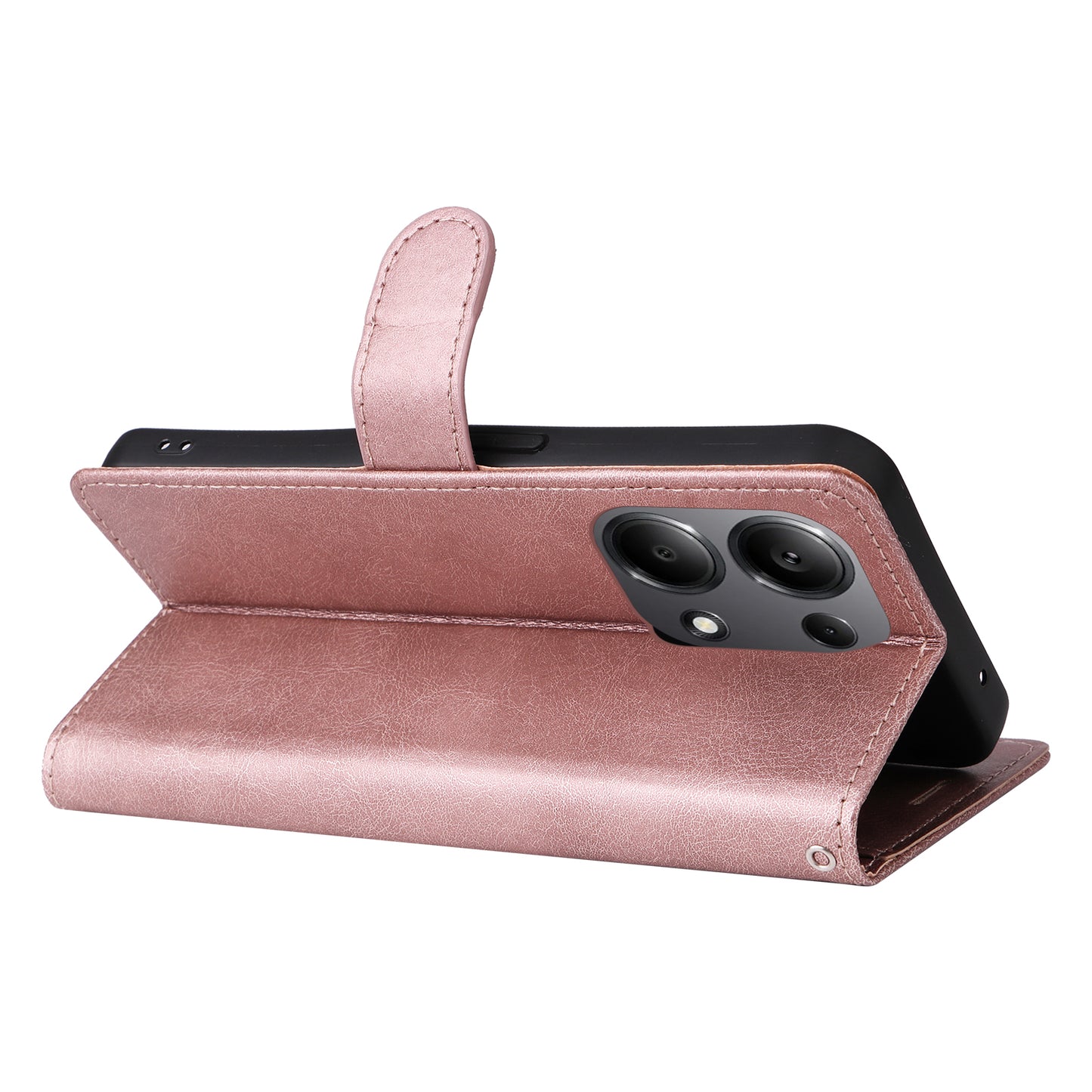 KT Leather Series-2 for Xiaomi Redmi Note 13 Pro 4G / Poco M6 Pro 4G Case Solid Color Leather Phone Shell - Rose Gold
