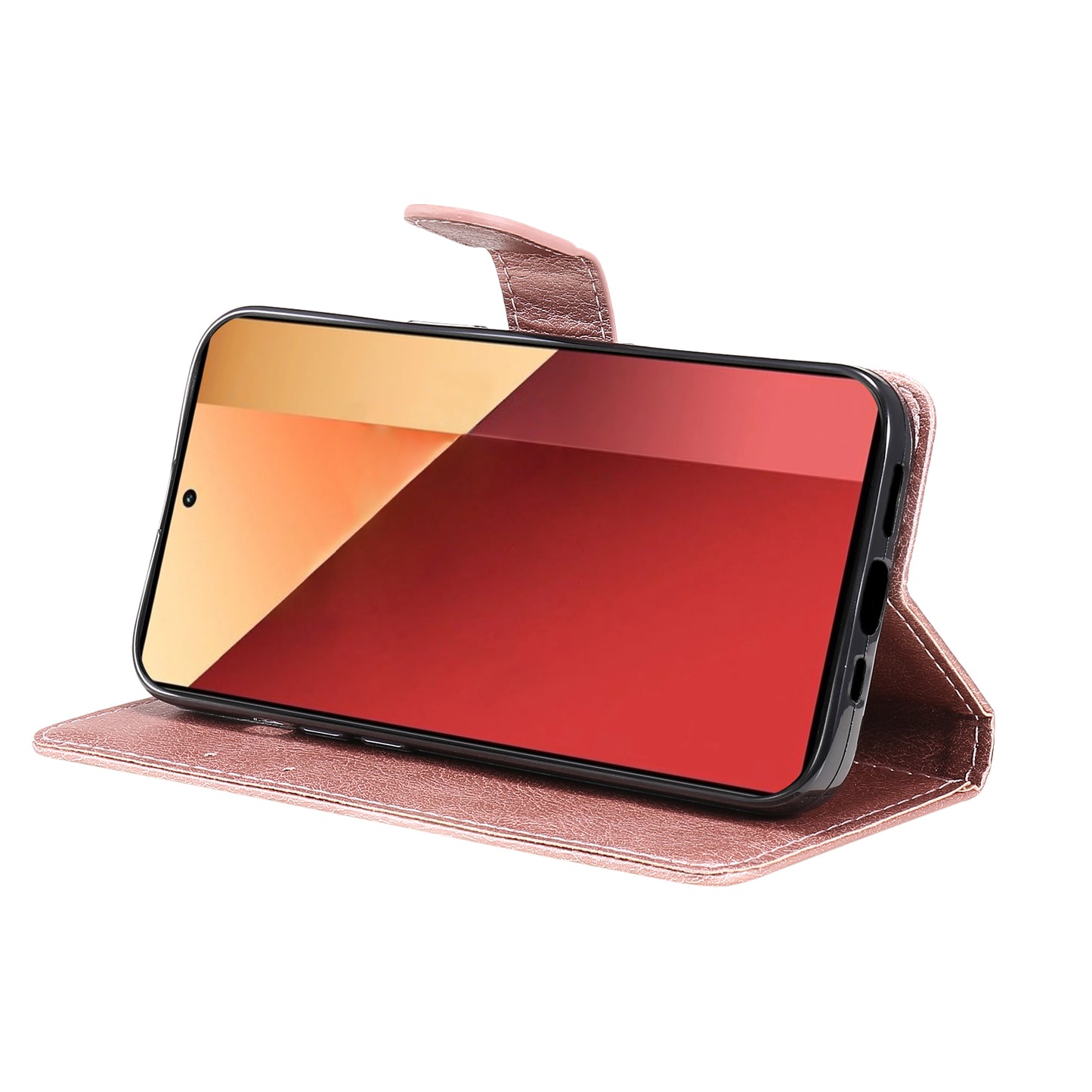 KT Leather Series-2 for Xiaomi Redmi Note 13 Pro 4G / Poco M6 Pro 4G Case Solid Color Leather Phone Shell - Rose Gold