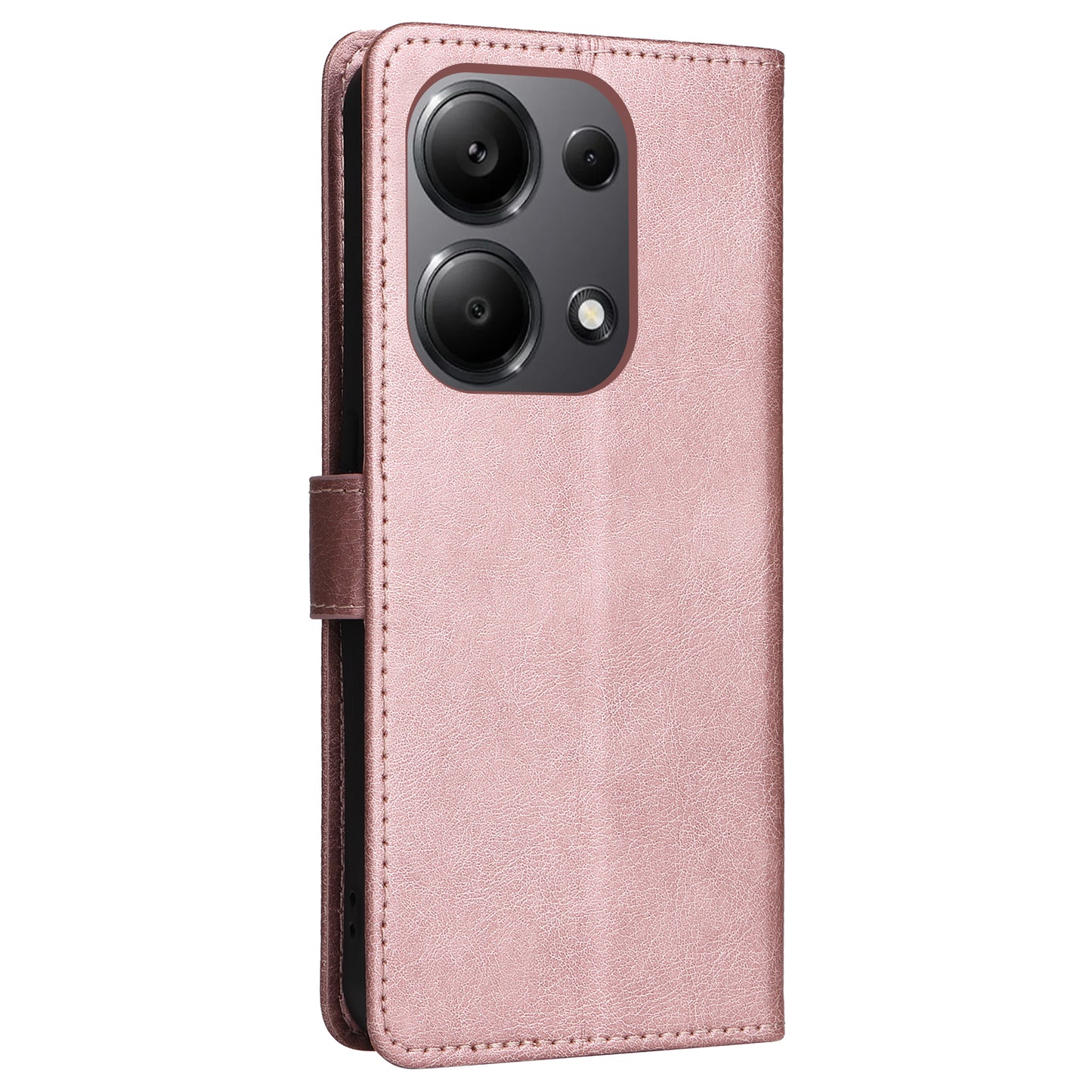 KT Leather Series-2 for Xiaomi Redmi Note 13 Pro 4G / Poco M6 Pro 4G Case Solid Color Leather Phone Shell - Rose Gold