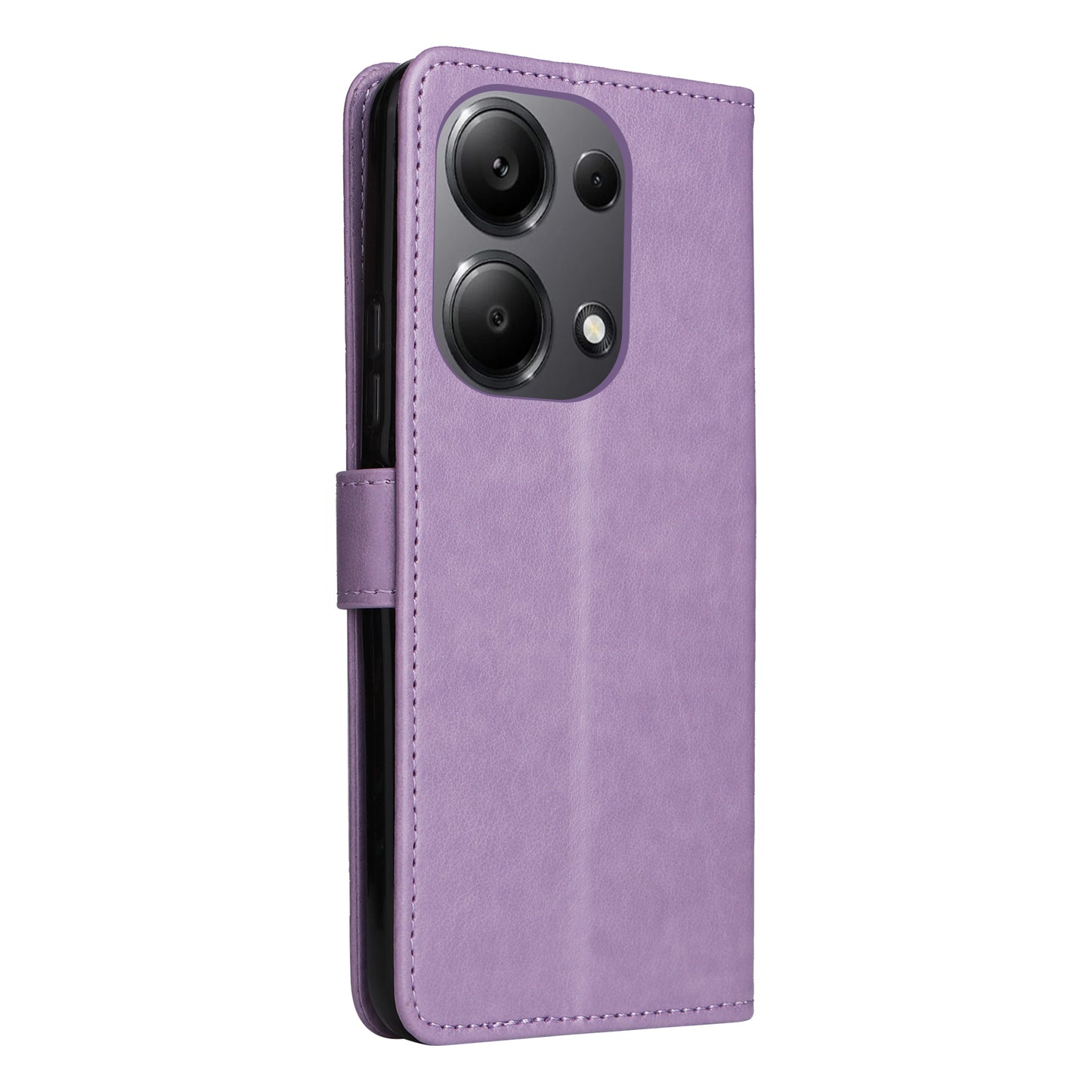 KT Imprinting Flower Series-4 For Xiaomi Redmi Note 13 Pro 4G / Poco M6 Pro 4G Phone Case with Cat Bee Pattern - Purple