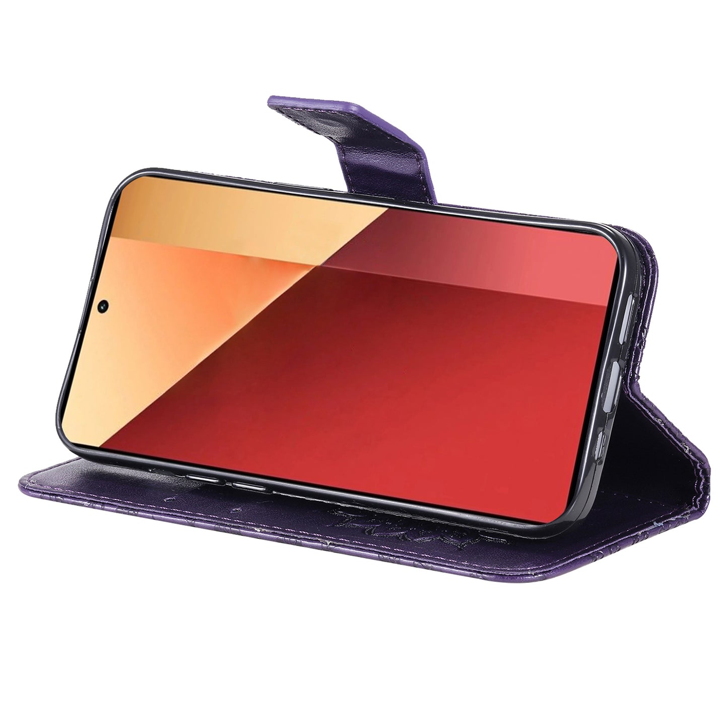 KT Imprinting Flower Series-1 For Xiaomi Redmi Note 13 Pro 4G / Poco M6 Pro 4G Case Sunflower Stand Cover - Purple