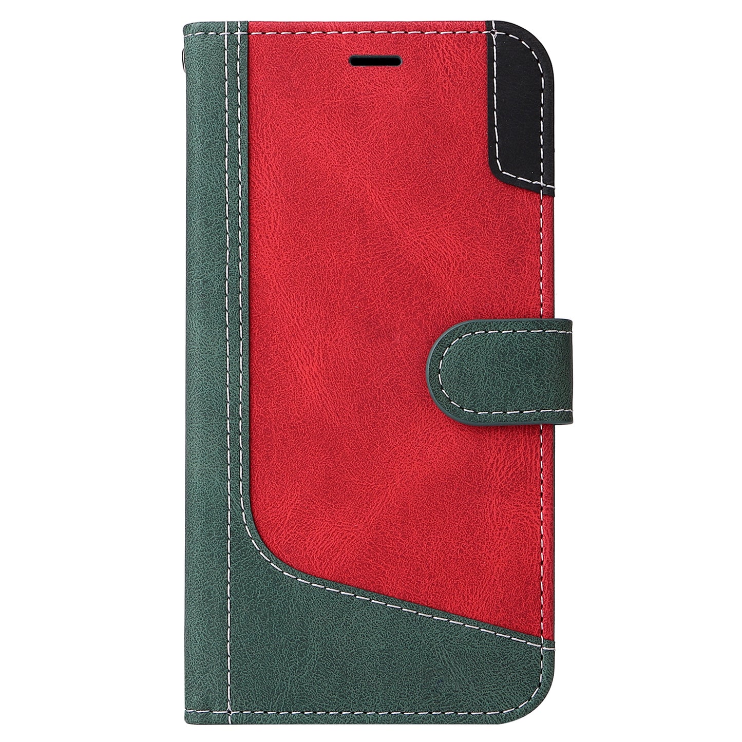 For Xiaomi Redmi Note 13 Pro 4G / Poco M6 Pro 4G Phone Case Three-color Splicing Stand Cover - Green