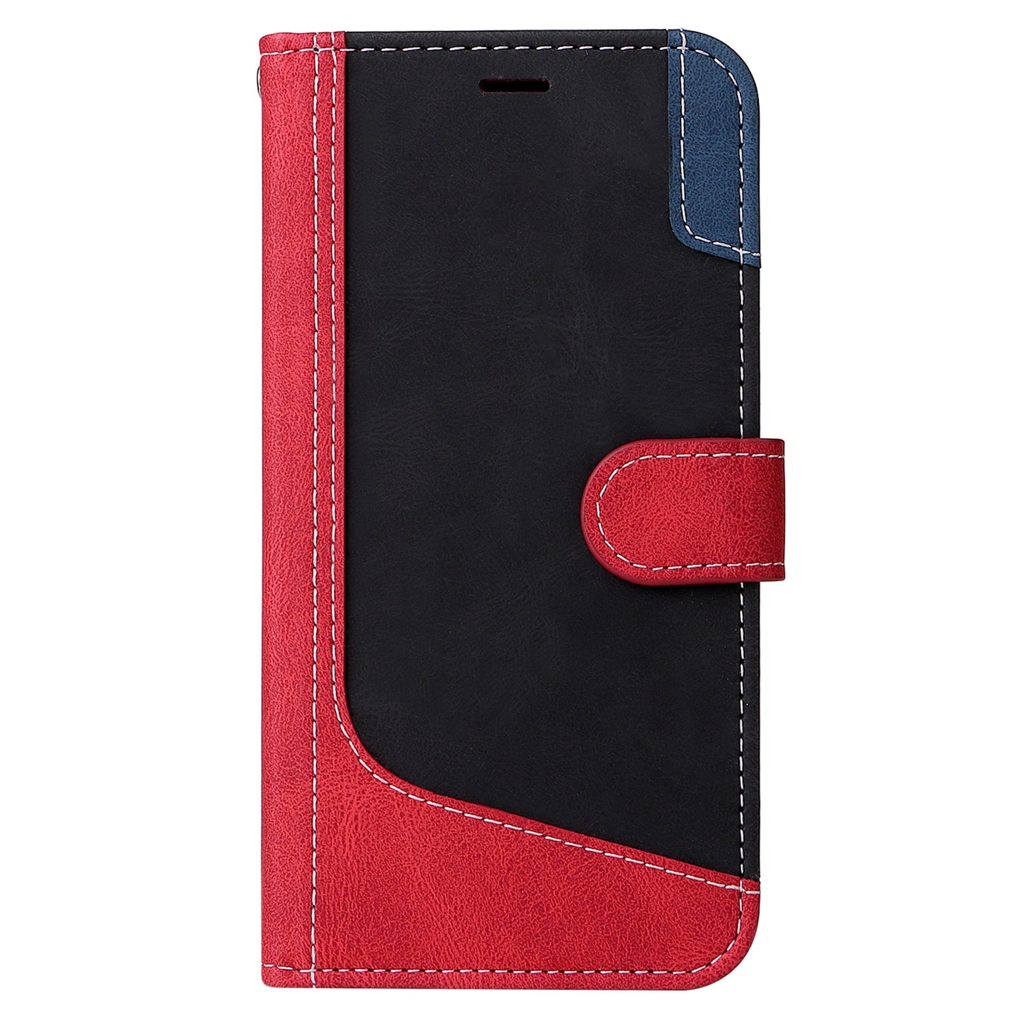 For Xiaomi Redmi Note 13 Pro 4G / Poco M6 Pro 4G Phone Case Three-color Splicing Stand Cover - Red