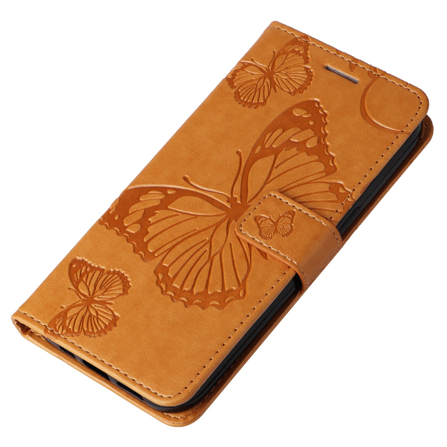 KT Imprinting Flower Series-2 For Xiaomi Redmi Note 13 Pro 4G / Poco M6 Pro 4G Case with Wrist Strap Leather Cover - Yellow