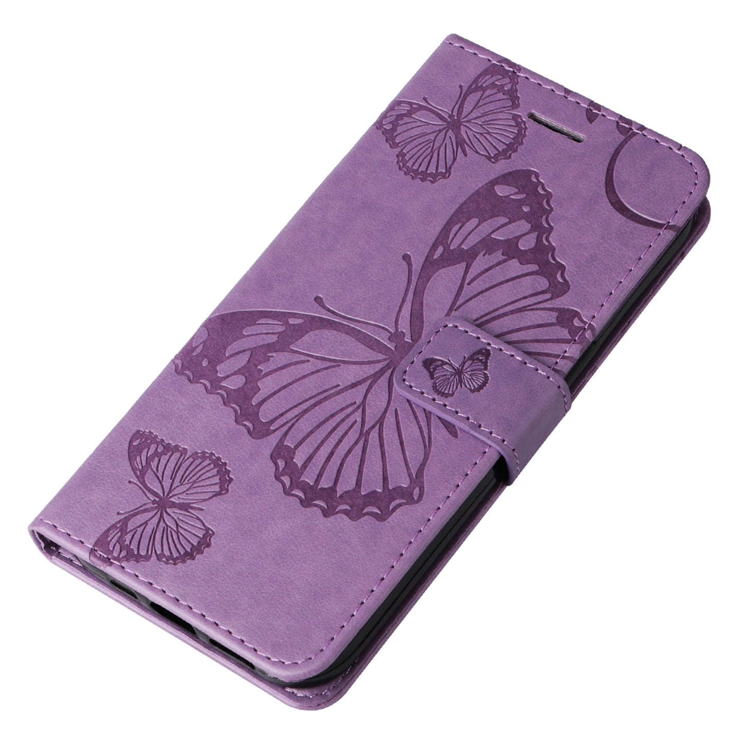 KT Imprinting Flower Series-2 For Xiaomi Redmi Note 13 Pro 4G / Poco M6 Pro 4G Case with Wrist Strap Leather Cover - Purple