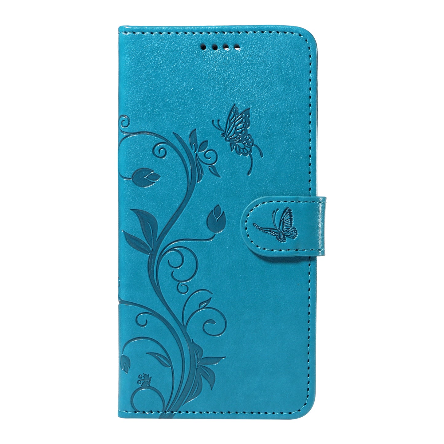 For Xiaomi Redmi Note 13 Pro 4G / Poco M6 Pro 4G Case Butterfly Flower Pattern Wallet Style Phone Cover - Blue