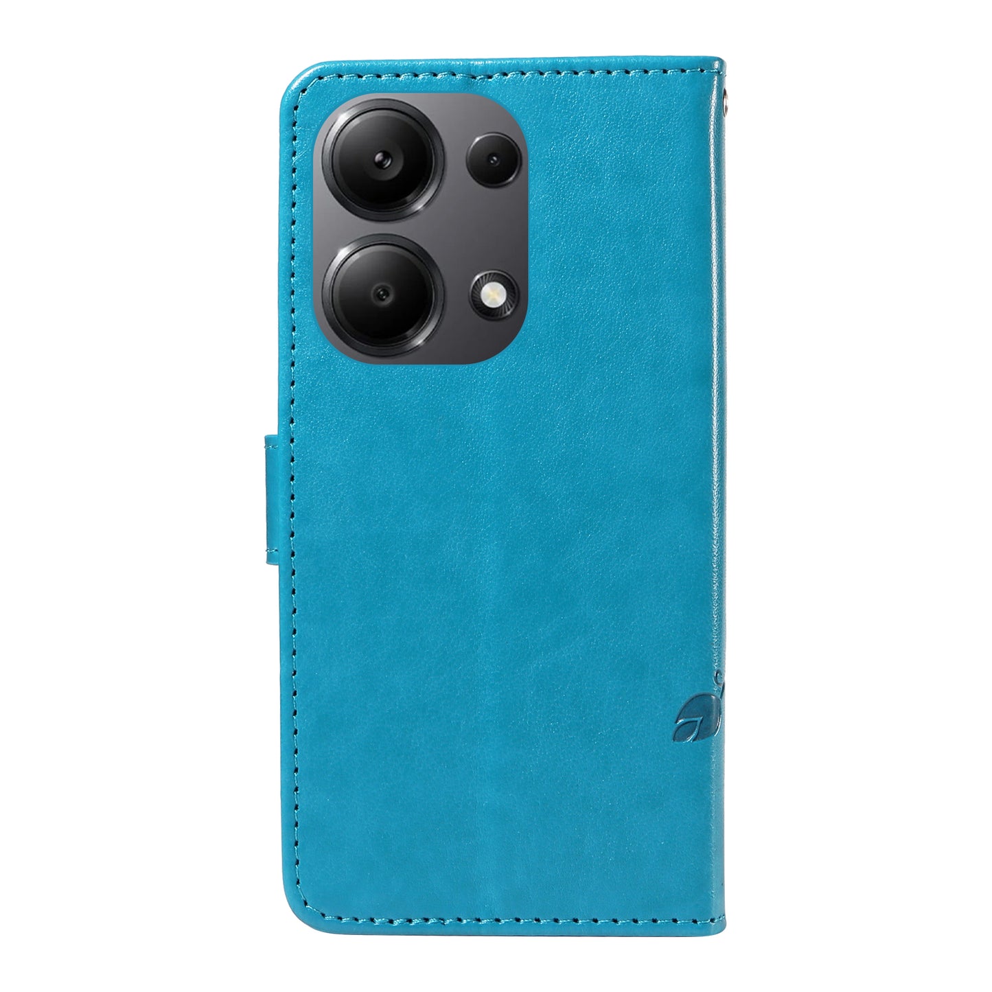 For Xiaomi Redmi Note 13 Pro 4G / Poco M6 Pro 4G Case Butterfly Flower Pattern Wallet Style Phone Cover - Blue