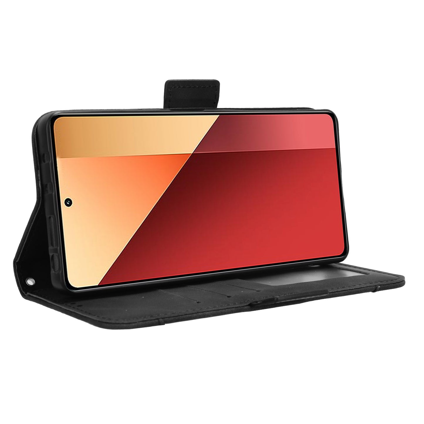 For Xiaomi Redmi Note 13 Pro 4G / Poco M6 Pro 4G Case Multiple Card Slots Leather Phone Cover - Black