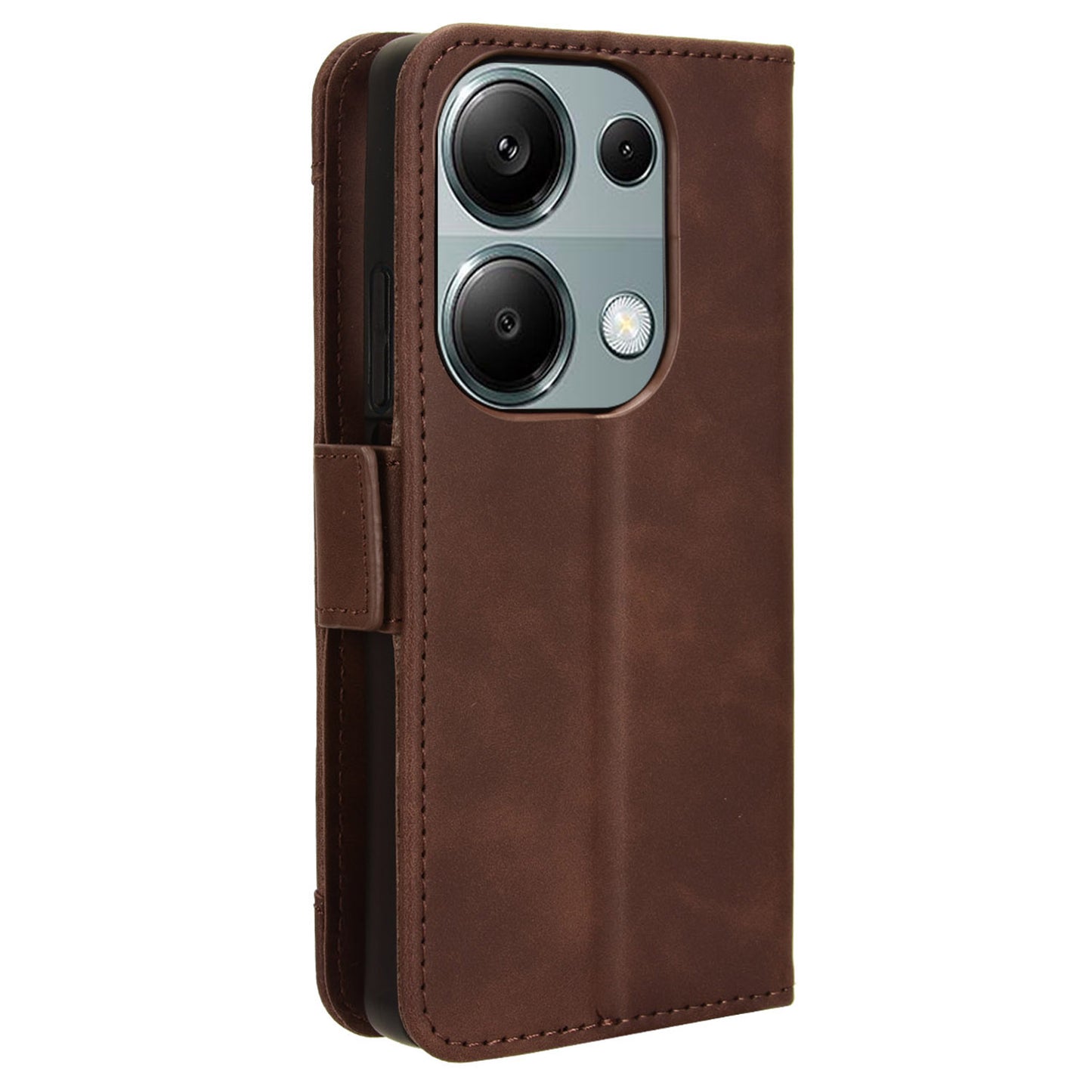 For Xiaomi Redmi Note 13 Pro 4G / Poco M6 Pro 4G Case Multiple Card Slots Leather Phone Cover - Brown