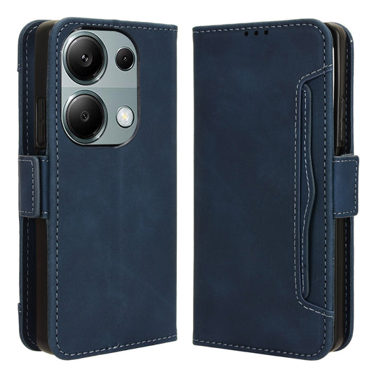 For Xiaomi Redmi Note 13 Pro 4G / Poco M6 Pro 4G Case Multiple Card Slots Leather Phone Cover - Blue