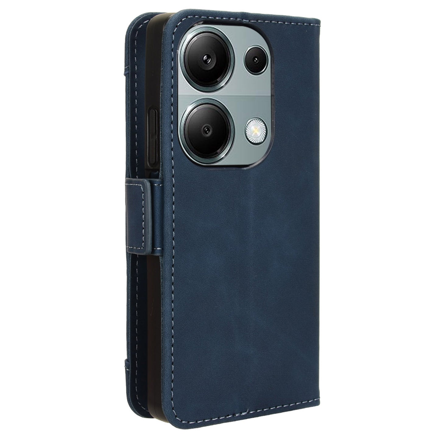 For Xiaomi Redmi Note 13 Pro 4G / Poco M6 Pro 4G Case Multiple Card Slots Leather Phone Cover - Blue