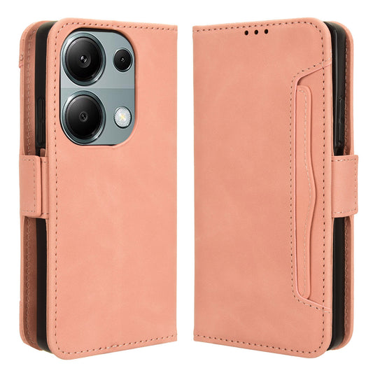 For Xiaomi Redmi Note 13 Pro 4G / Poco M6 Pro 4G Case Multiple Card Slots Leather Phone Cover - Pink