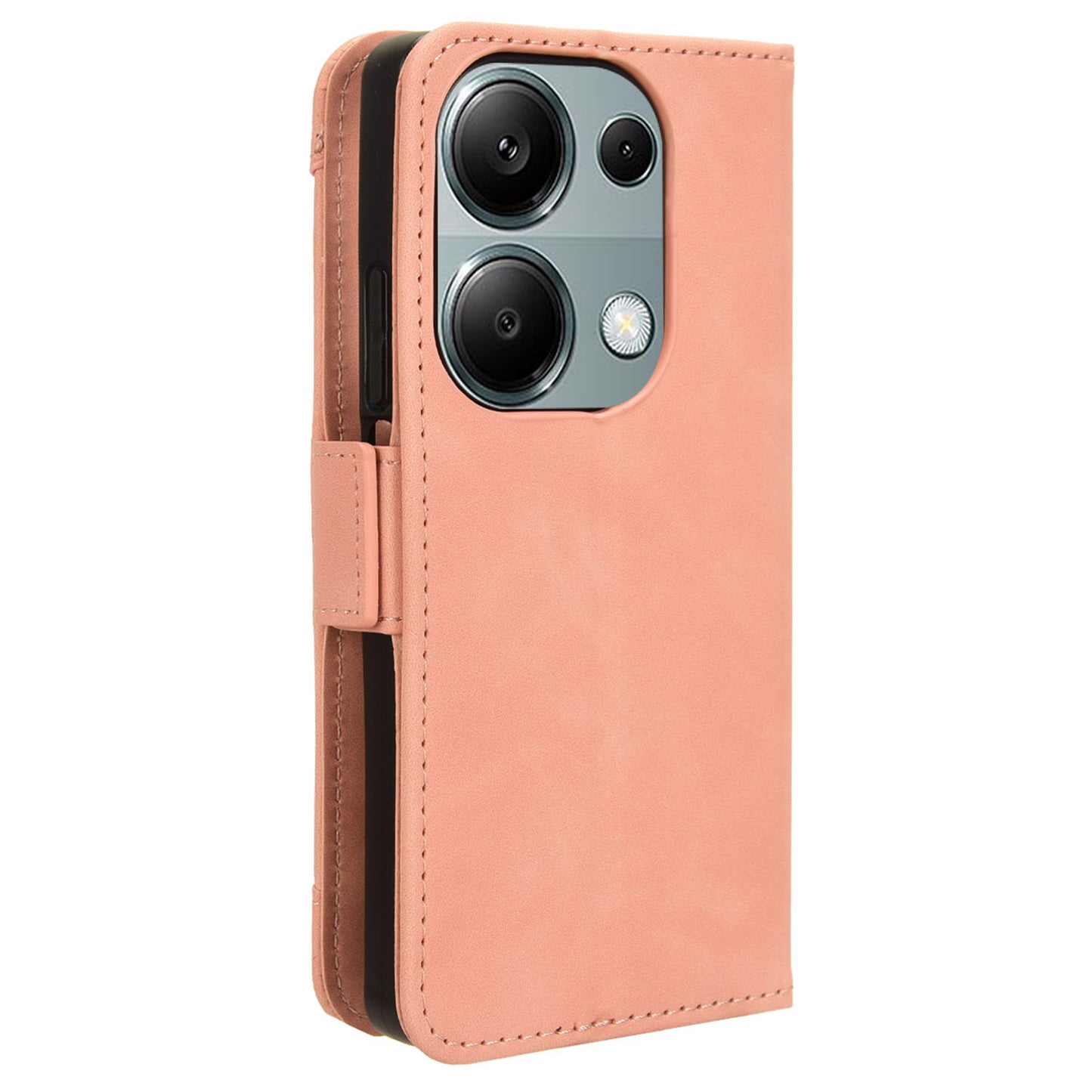 For Xiaomi Redmi Note 13 Pro 4G / Poco M6 Pro 4G Case Multiple Card Slots Leather Phone Cover - Pink