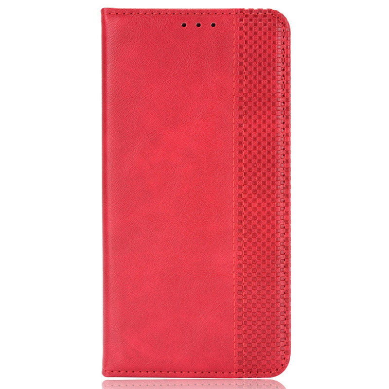 For Xiaomi Redmi Note 13 Pro 4G / Poco M6 Pro 4G Wallet Case Leather Vintage Phone Cover - Red