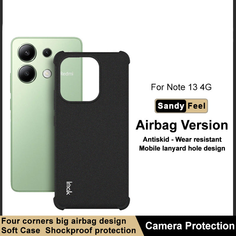IMAK For Xiaomi Redmi Note 13 4G TPU Case Reinforced Corners Protection Phone Cover - Black