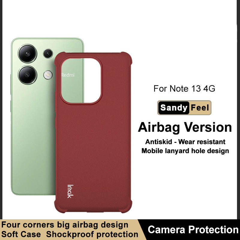 IMAK For Xiaomi Redmi Note 13 4G TPU Case Reinforced Corners Protection Phone Cover - Red