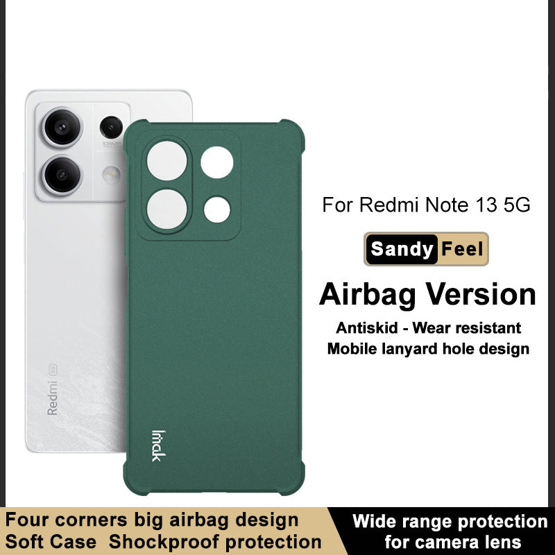 IMAK For Xiaomi Redmi Note 13 5G Matte Phone Case TPU Shock-Absorption Cover - Green