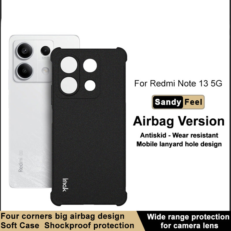 IMAK For Xiaomi Redmi Note 13 5G Matte Phone Case TPU Shock-Absorption Cover - Black