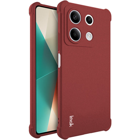 IMAK For Xiaomi Redmi Note 13 5G Matte Phone Case TPU Shock-Absorption Cover - Red