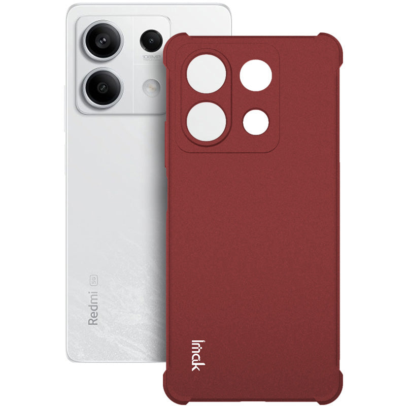 IMAK For Xiaomi Redmi Note 13 5G Matte Phone Case TPU Shock-Absorption Cover - Red