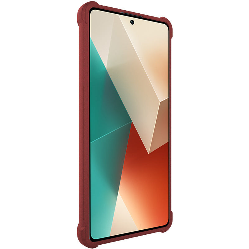 IMAK For Xiaomi Redmi Note 13 5G Matte Phone Case TPU Shock-Absorption Cover - Red