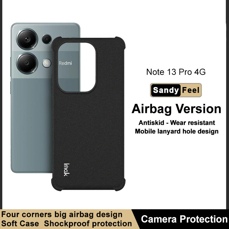 IMAK For Xiaomi Redmi Note 13 Pro 4G / Poco M6 Pro 4G Case Matte TPU Phone Cover Corners Fall Protection - Black