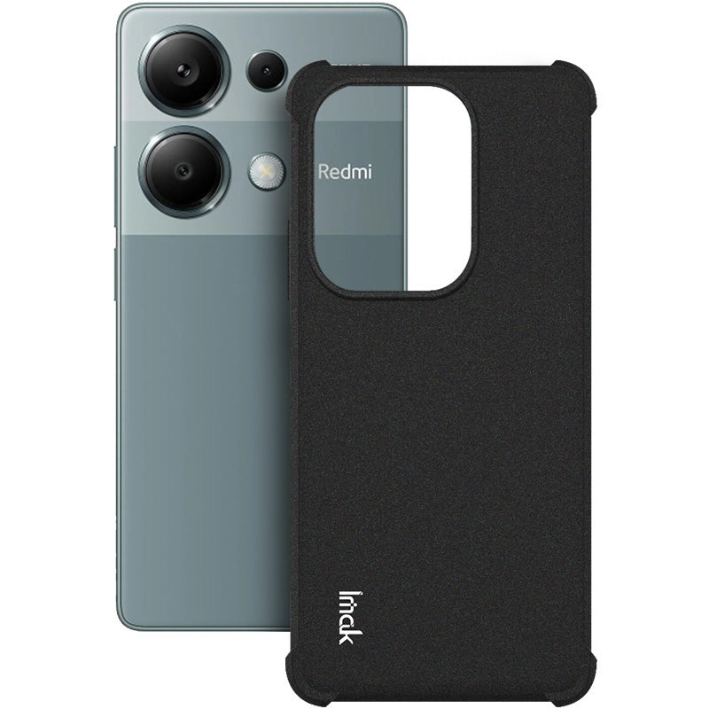 IMAK For Xiaomi Redmi Note 13 Pro 4G / Poco M6 Pro 4G Case Matte TPU Phone Cover Corners Fall Protection - Black