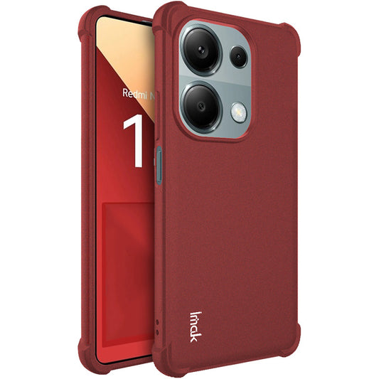 IMAK For Xiaomi Redmi Note 13 Pro 4G / Poco M6 Pro 4G Case Matte TPU Phone Cover Corners Fall Protection - Red
