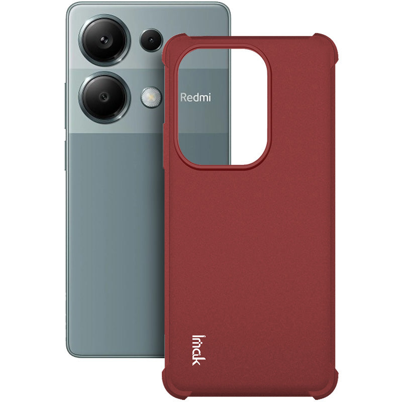 IMAK For Xiaomi Redmi Note 13 Pro 4G / Poco M6 Pro 4G Case Matte TPU Phone Cover Corners Fall Protection - Red