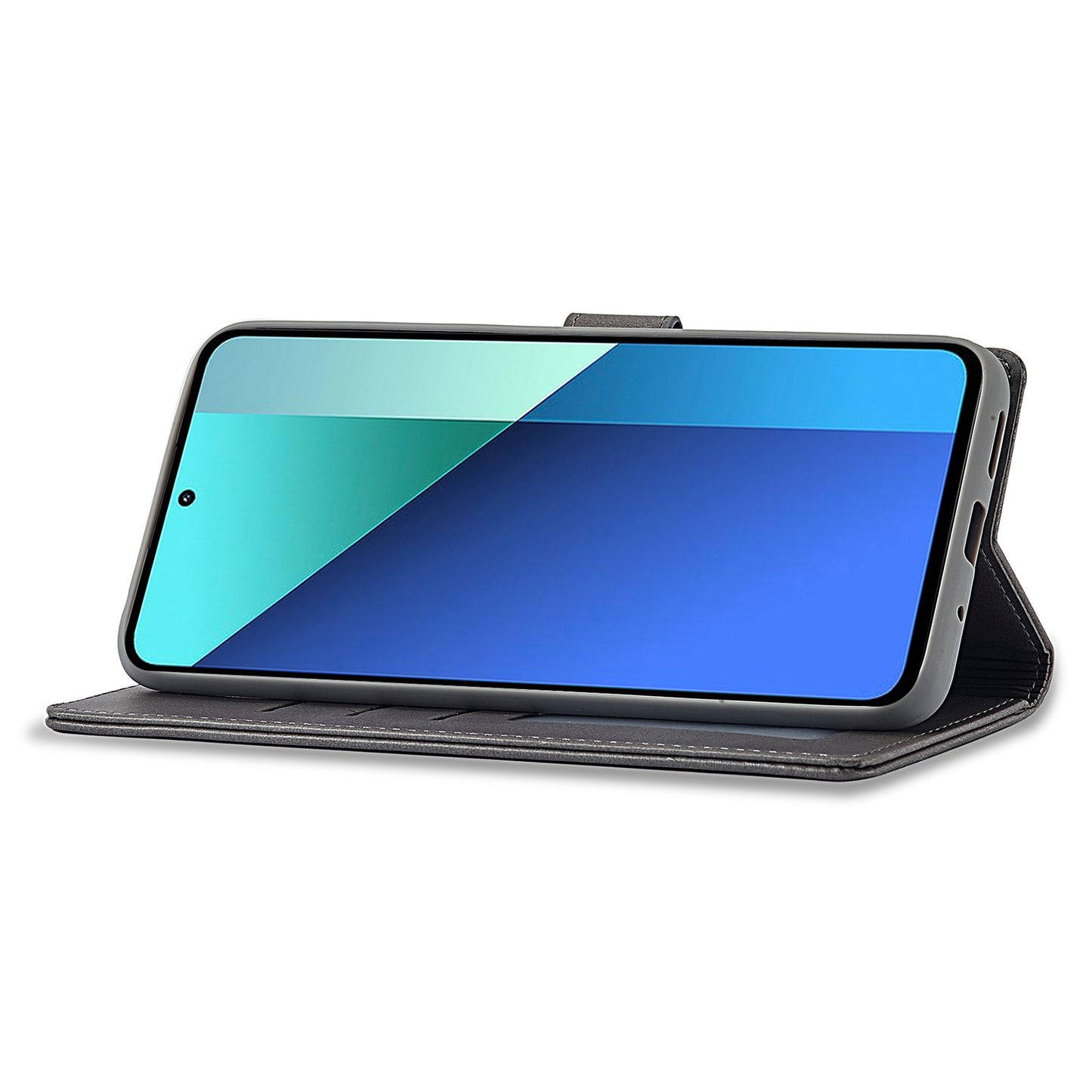 LC.IMEEKE For Xiaomi Redmi Note 13 Pro 4G / Poco M6 Pro 4G Leather Case Folio Stand View Phone Cover - Grey