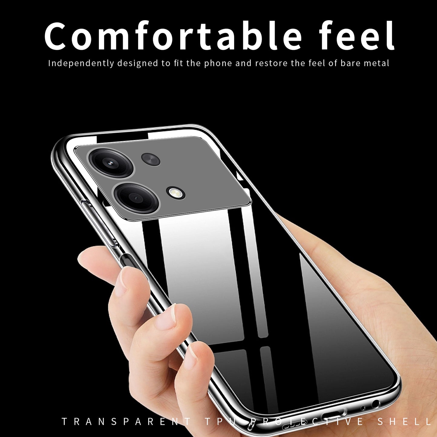 MOFI For Xiaomi Redmi Note 13R Pro 5G TPU Case Slim Fit Transparent Phone Cover