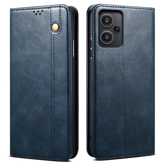 For Xiaomi Redmi Note 13 Pro+ 5G Phone Case Waxy Crazy Horse Texture Wallet Cover - Blue