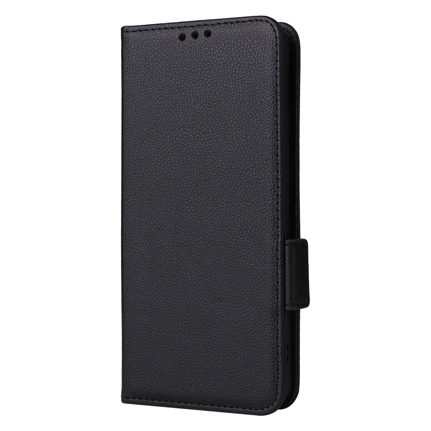 For Xiaomi Redmi Note 13 4G Shockproof Phone Case PU Leather Flip Cover - Black