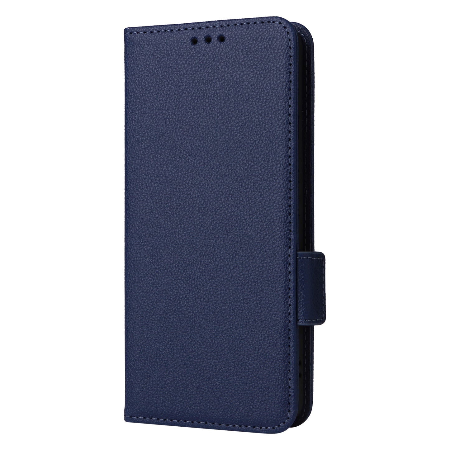 For Xiaomi Redmi Note 13 4G Shockproof Phone Case PU Leather Flip Cover - Dark Blue
