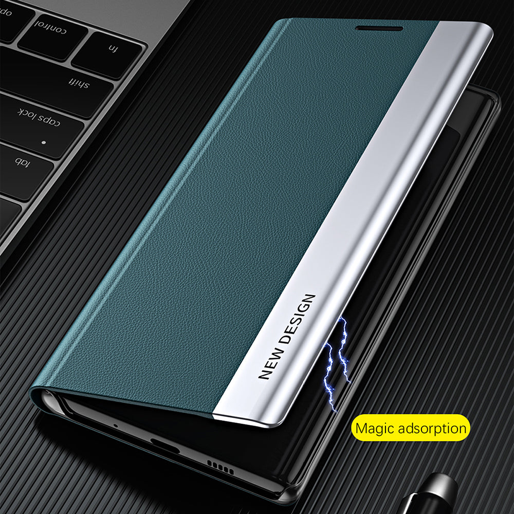 For Xiaomi Redmi Note 13 Pro+ 5G Cell Phone Case Anti-fall PC Shell PU Leather Cover - Black