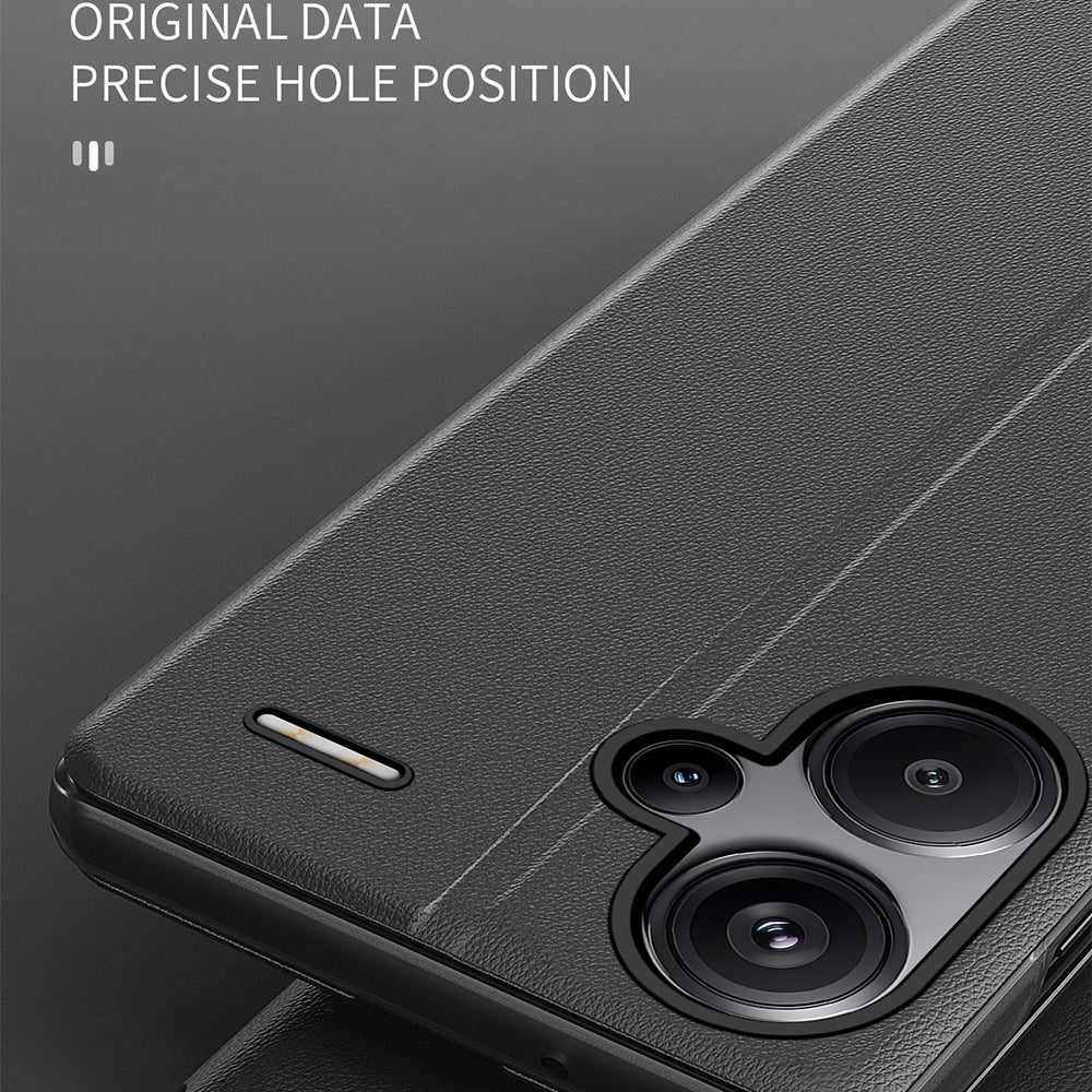 For Xiaomi Redmi Note 13 Pro+ 5G Case View Window Leather Phone Cover with Foldable Stand - Sapphire